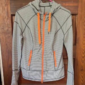 Zella Tahnee Striped Zip Up Hoodie size Small